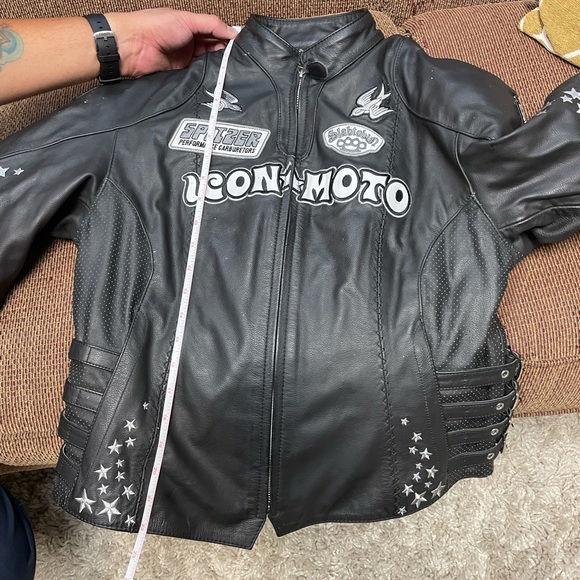 Icon black “bombshell” leather motorcycle jacket - Picture 6 of 10